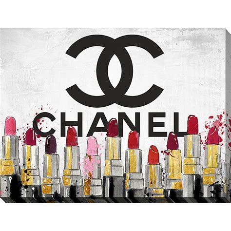 pink chanel painting|chanel artwork wall.